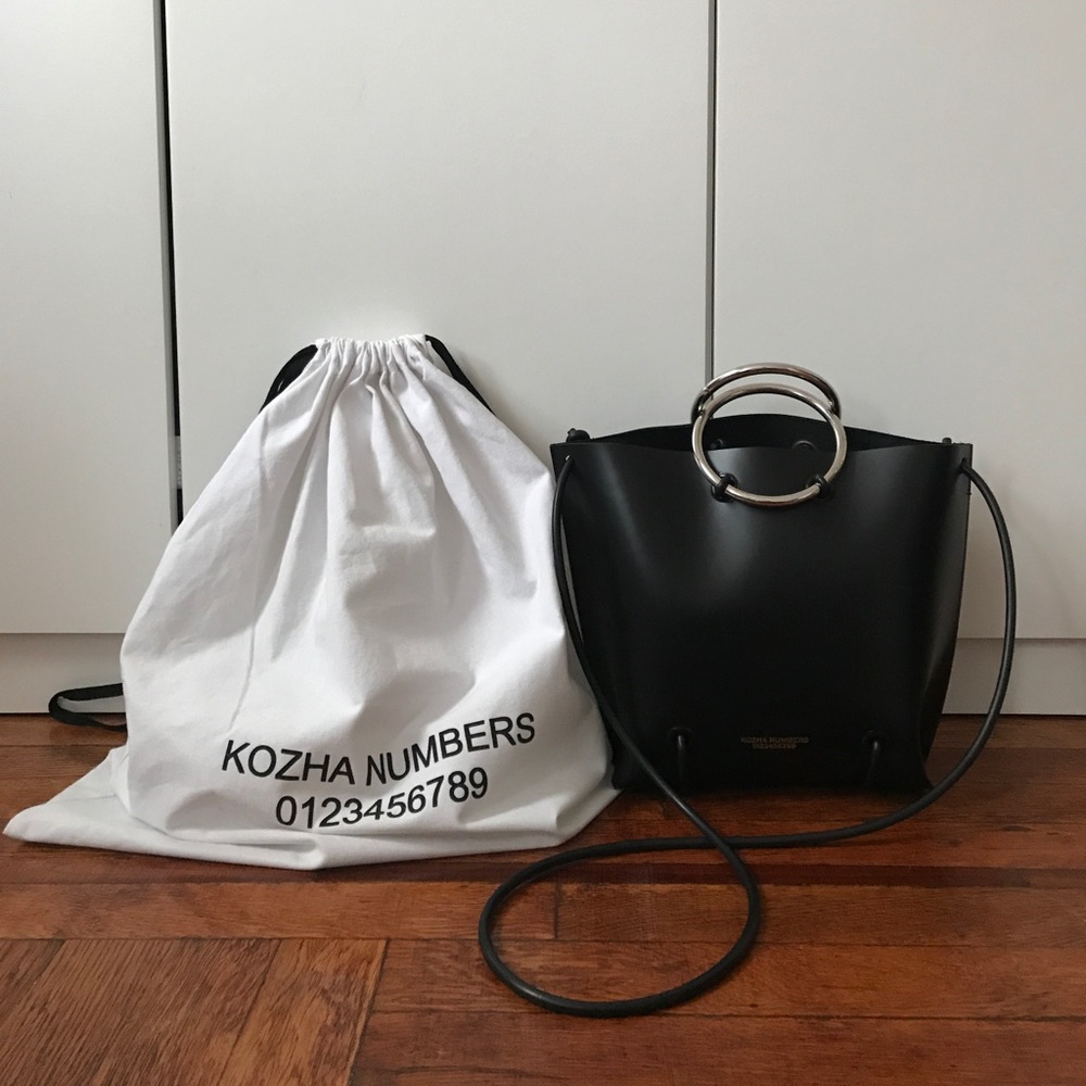 Kozha Numbers Black The Mini Safe leather bag
